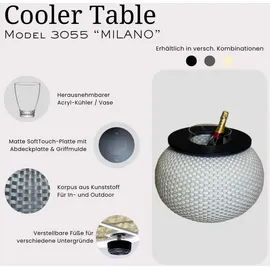 cootab cooler table 3-in-1 Loungetisch mit Acryl-Kühler - Champagner/Schwarz