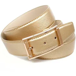 Ledergürtel ANTHONI CROWN, Damen, Gr. 95, gold (goldfarben), Leder, unifarben, Gürtel, im klassischen Design und glänzender Oberfläche