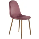 DRW Set mit 4 Stühlen aus Holz und Metall, mit rosa Polsterung, 44,5 x 47 x 89 cm, Höhe Sitzfläche: 47 cm, 5x47x89cm, Alt. Asiento 47cm, 4