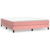 vidaXL Boxspringbett mit Matratze Rosa 160x200 cm Samt