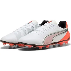 Puma King Match AG/FG Herren Puma White/Puma Silver/Glowing Red 39