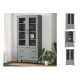 vidaXL Bücherschrank OSLO Metallbeine Grau 85x35x172,5 cm Massivholz