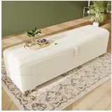 Celya Sitzbank Bettbank mit Stauraum, Polsterbank mit Hydraulischem Stauraum (Beiger Cord-Optik, Geeignet für Schlafzimmer, Wohnzimmer und Flur), 175 x 38 cm Bettbank, Aufbewahrungsbox