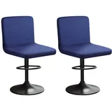 HuaLiSiJi Stretch Barhocker Stuhlhussen Bezüge Bezug Barhocker mit Lehne Samt Bar Stuhlhussen, Luxuriöser Stoff,Einer Weichen Textur, Dehnbar Knitterfrei Waschbar Staubdicht (2, Navy Blau)