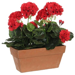 Mica Decorations Geranie Pvc Rot Geranie In Balkon Pflanzer 29X13X40Cm