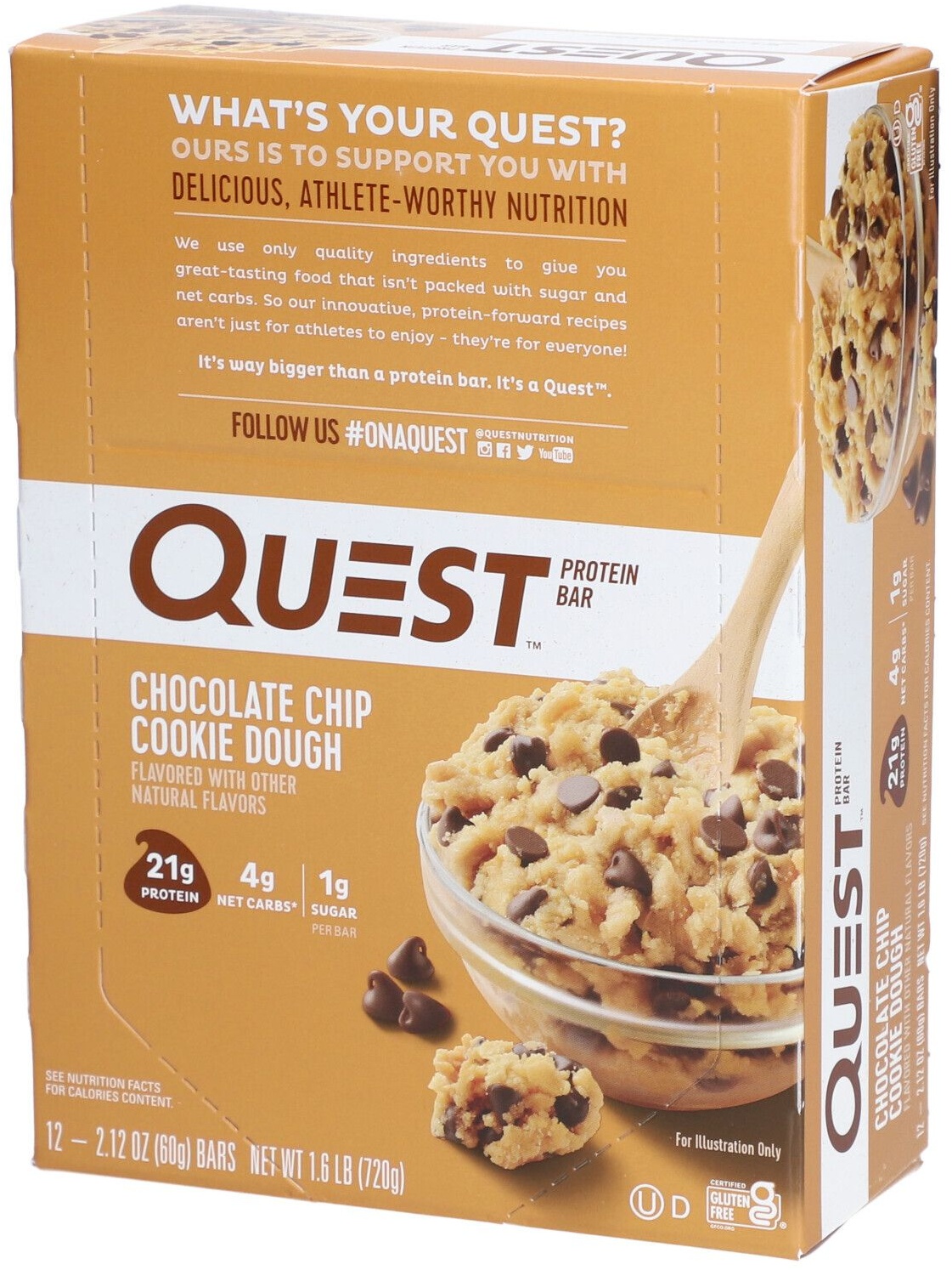 Quest Nutrition Quest Protein Bar, Chocolate Chip Cookie Dough