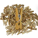 Relaxdays Mini Holzklammern, 400er Set, Gold