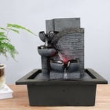 Art Harz Fließendes Wasser Dekore Zimmerbrunnen Wasserfall Brunnen Dekor Wasserlandschaft Feng Shui Ornament für Indoor Home Office Desktop Dekoration