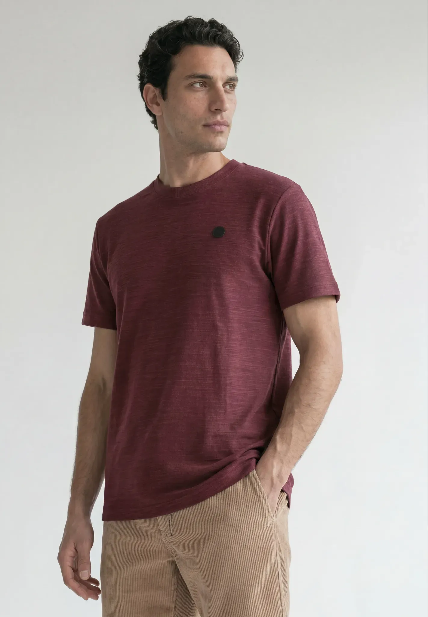 T-Shirt STREET ONE MEN, Herren, Gr. S (38), rot (burnt crimson rot), Web, 96% Baumwolle, 4% Polyester, unifarben, regular fit normal, Rundhals, normaler Saum, Shirts T-Shirt, mit Rundhalsausschnitt