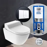 Geberit AquaClean Tuma Classic Komplett-SET Dusch-WC mit neeos Vorwandelement,, 146090111+16791WH#SET, Classic