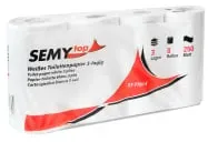 Semytop Toilettenpapier, 3-lagig, weiß ST-77014 , 1 Karton = 8 Packungen à 8 x 250 Blatt