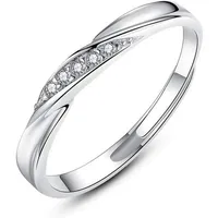 LuxusKollektion Trauring Trauringe Partnerringe Verstellbar 925 Silber Silber - Damen Ring silberfarben