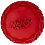 Nerf Dog Hundespielzeug Gummiball mit Reifenprofil und Quietschgeräusch, farblich sortierte Lieferung rot oder grün, 7,6cm