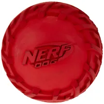 Nerf Dog Hundespielzeug Gummiball mit Reifenprofil und Quietschgeräusch, farblich sortierte Lieferung rot oder grün, 7,6cm