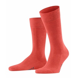 FALKE Herren Socken - Family SO, Allrounder Strümpfe, Uni, Baumwollmischung Orange (Rot) 39-42