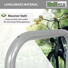 Trutzholm Fahrradanlehnbügel 115x58 cm Stahl feuerverzinkt Ø 48 mm zum Einbetonieren grau