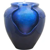 Teamson Home Gartenbrunnen blau glasiert 39x43x43 cm