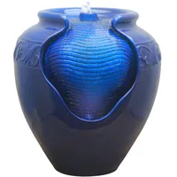 Teamson Home Gartenbrunnen blau glasiert 39x43x43 cm