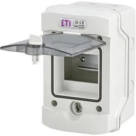ETI Aufputz-Feuchtraum-Kleinverteiler 4 TE grau mit Tür, IP 65