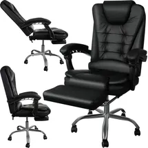 MT MALATEC Bürostuhl mit Fußstütze - schwarz 23286 - Schwarz