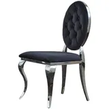 KAWOLA Esszimmerstuhl LINDA, Stuhl Barock Velvet verschiedene Farben schwarz