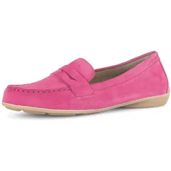 Mokassin GABOR, Damen, Gr. 41, pink, Ziegenveloursleder, unifarben, klassisch, Schuhe, Slipper, Bequemschuh, Flats mit Best Fitting-Ausstattung