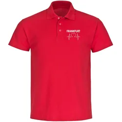 multifanshop Poloshirt - Frankfurt - Herzschlag - Druck weiß - Polo