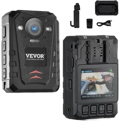 VEVOR 1440P Polizei Körperkamera 64G Body Cam 3500 mAh Akku Nachtsicht GPS
