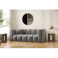Kaiser Möbel Sofa Couch, Zweisitzer-Sofa Grand Modular Stoff Haga und Salvador, Bequem, modular, viele Farben grau