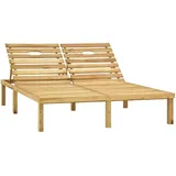 vidaXL Kiefernholz Grün Imprägniert Doppel Sonnenliege Gartenliege Holzliege Doppelliege Gartenmöbel Liege Relaxliege Strandliege Saunaliege