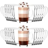 KIAPPO Kaffeegläser Set 350 ml - 24 Stück Gläser - Tee Gläser - Cocktailgläser - Trinkgläser - Latte Macchiato-Gläser - Hochgläser mit Henkel - 80 x 80 x 110 mm