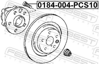 FEBEST Radbolzen 0184004pcs10 für TOYOTA HONDA