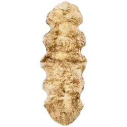 vidaXL Schaffell-Teppich 60×180 cm Braun Mélange