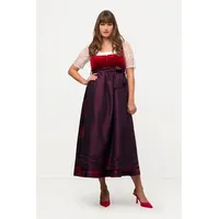 Ulla Popken Dirndl Dirndl Blüten Carree-Ausschnitt Two-Tone-Schürze schwarz 54