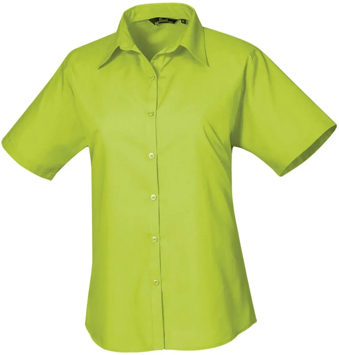 Premier Workwear Damen Popeline Bluse kurzarm PR302 lime 36 (XS/8)