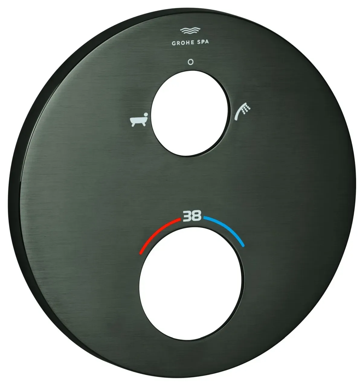 GROHE Rosette 49247 rund für Thermostat-FMS hard graphite gebürstet, 49247AL0 49247AL0