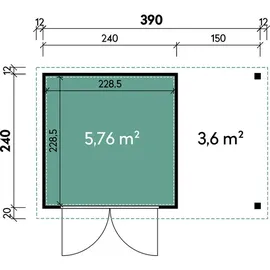 Wolff Finnhaus Metall-Gerätehaus Elvar 3924 Anthrazit