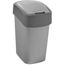 Curver Abfalleimer "FLIP BIN" 10L Silber/Graphit