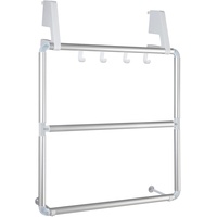 WENKO Handtuchhalter für Tür und Duschkabine Compact Aluminium,