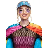Metamorph Kostüm Sonnenblende Mütze türkis, Stylischer Sonnenschutz für 80er Jahre Feten, Festivals und Fashion A blau