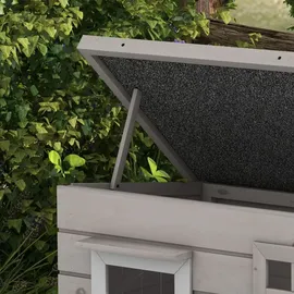 PawHut Katzenhaus Katzenhütte mit Asphaltdach 1 Stück Grau/Weiß/Schwarz