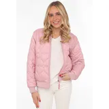 Zwillingsherz Bomberjacke "Be Happy", Damen, Gr. S, rosa, Steppware, Obermaterial: 100% Polyester, regular fit kurz, angesetztes Bündchen, Jacken Bomberjacke, modisch, Kontrastdetails, regular fit, langärmelig, mit Herzsticker