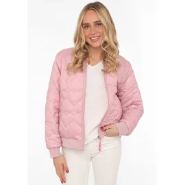 Zwillingsherz Bomberjacke "Be Happy", Damen, Gr. S, rosa, Steppware, Obermaterial: 100% Polyester, regular fit kurz, angesetztes Bündchen, Jacken Bomberjacke, modisch, Kontrastdetails, regular fit, langärmelig, mit Herzsticker