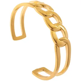 Jobo Armspange offener Armreif Edelstahl gelbgoldfarben beschichtet 563390C00 Größe 18