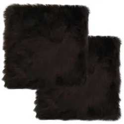 vidaXL Stuhlkissen 2 Stk. Braun 40×40 cm Echtes Schaffell