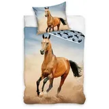 Carbotex Kinder Bettwäsche Set Aus Baumwolle Mit Pferde-motiv 140x200cm Bettbezug & 70x70 Cm Kissenbezug