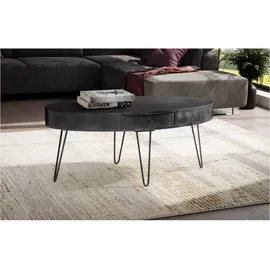 Wohnling Couchtisch Schwarz Mango 100 x 50 x 40 cm