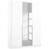 RAUCH Möbel Alabama Schrank Kleiderschrank Drehtürenschrank Weiß mit Spiegel 3-türig inklusive Zubehörpaket Classic 2 Kleiderstangen, 7 Einlegeböden BxHxT 136x229x54 cm