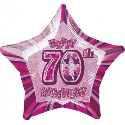 70. Geburtstag Folienballon Stern pink