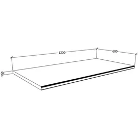 VCM Arbeitsplatte Esilo 120 x 2,8 x 60 cm weiß